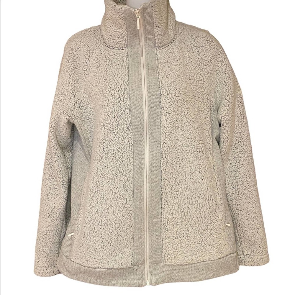 The North Face light gray fleece ladies size medium full zip jacket